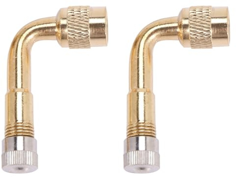 Qusedwey 2pcs Valve Extension Valve Extension Adapter Tire 90 Degree Bent Metal Angle for Bicycle Motorcycle Scooter