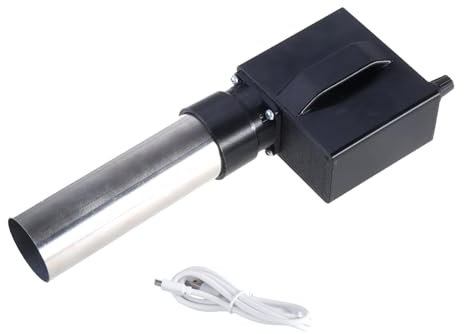 Soplador de aire para barbacoa con boquilla de acero inoxidable recargable para acampar y uso al aire libre