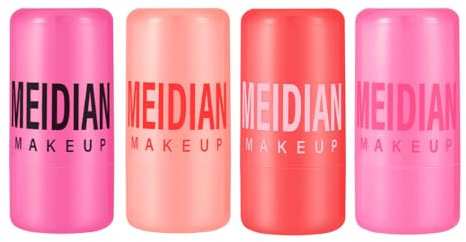 Juego de 4 rubores en gelatina rubor todo en uno para ojos mejillas y labios rubor en gelatina refrescante e hidratante kit de maquillaje para niñas y mujeres