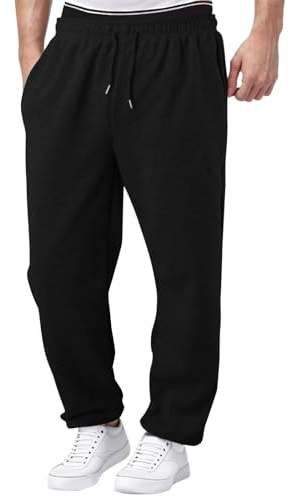 Tinarying Boys Girls Sweatpants Kids Jogging Bottoms with Pocket and Drawstring Joggers for Children Unisex Sports Trousers Tracksuit Bottoms Lounge Pants Activewear A-Black