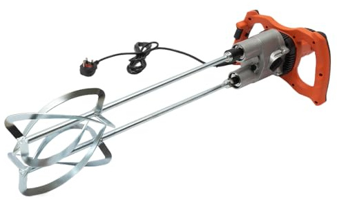 1800W Hand held Double-Rod Electric Cement Mixer for Mortar Concrete Adjustable Speed for Mixing Paint, Cement Slurry, 620rpm&820rpm