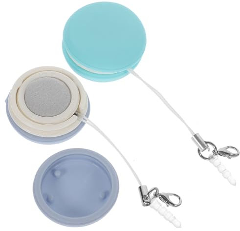 CHICAMPERA Small Cellphone Screen Cleaner Pendant 2pcs Set Portable Phone Screen Cleaning Tool with Hanging Design Macaron Green and Blue