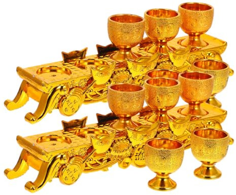 Ciieeo Gold Mini Chalice: Wine Cup & Altar Temple Worship & Home Altars - Easy-to-Clean Chalice for Enhancing Ritual Ambiance
