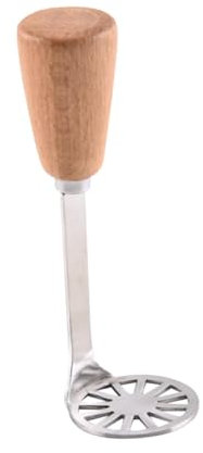 Ipetboom Stainless Steel Potato Masher Wood Handle for Potato Ricer and Food Supplement