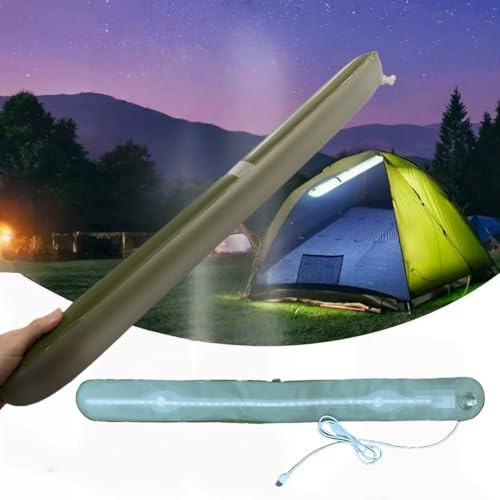 Lampada da campeggio a LED con connettore USB, gonfiabile, XL, 85 cm, luce gonfiabile, pieghevole, per esterni, campeggio, interruzioni di corrente, emergenza, guasti, pesca