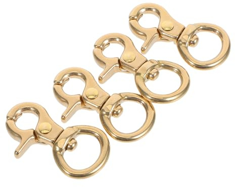 Parliky 4 Piezas Mosquetones Giratorios de Latón Macizo con Pinza de Langosta Japonesa Ganchos Metálicos para Llaveros Bolsos y Manualidades DIY Accesorios Resistentes y Versátiles para