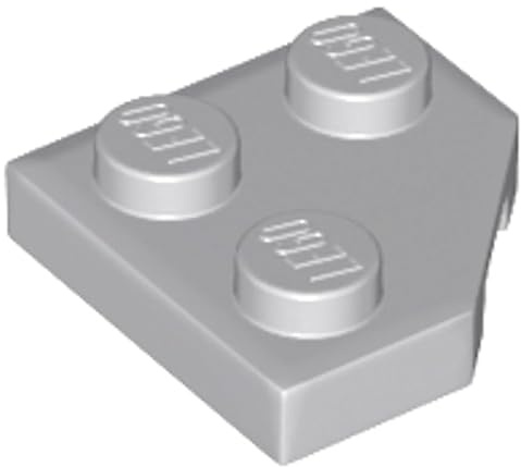 LEGO Wedge, Plate 2 x 2 Cut Corner, Part 26601 (Light Bluish Gray, 10, Bricks)