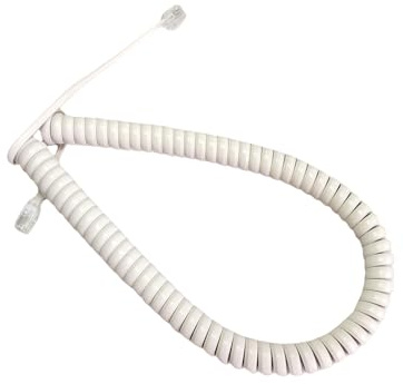 Generico Cavo telefonico bianco lungo 50 cm, filo di rame puro, curva del volume del telefono, microfono, connettore 4P4C, cavo telefonico, linea del ricevitore