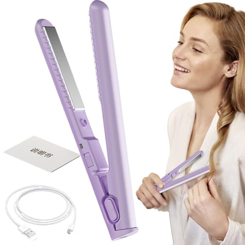 Plancha De Viaje Para Pelo 2 En 1 Rizadora Y Plancha Alisadora