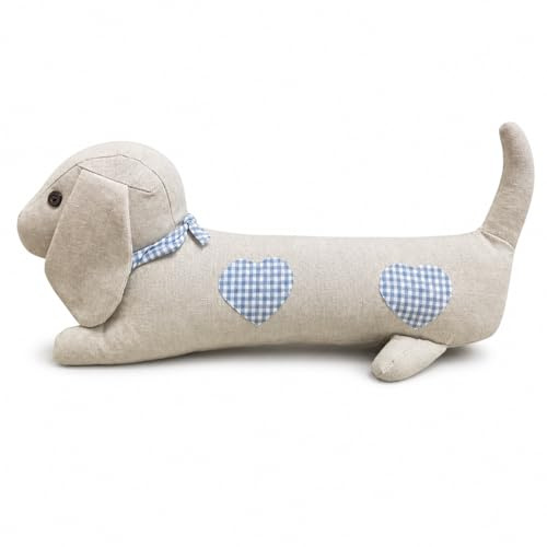 Türstopper Tier mit Dackel-Hund Motiv aus Baumwoll-Leinen | Dekorativer Türstopper Hund, 1kg schwer, Türstopper Boden