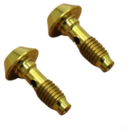 Bike Caliper Screws, Titanium alloys Banjo Bolts for Magura MT2 MT4 MT5 MT6 MT7 MT8 Brakes, Gold/Rainbow/Nature Finish (2 Pack)(Gold)