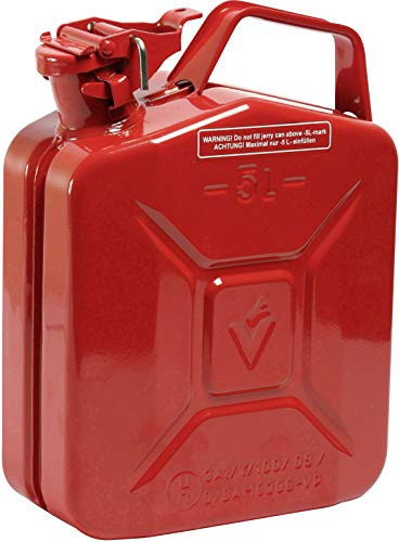 Kraftstoffkanister Inhalt 5 l Feuerrot RAL 3000 Stahlblech L230xB120xH310mm VALPRO