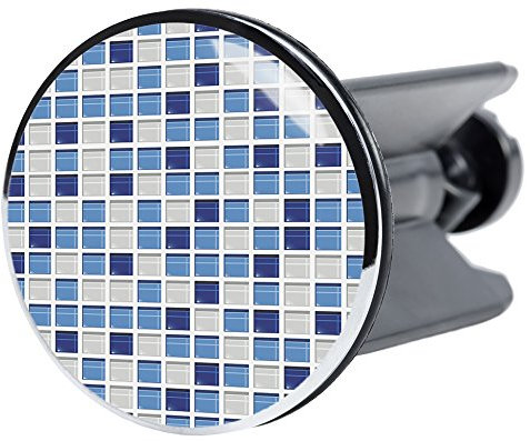Sanilo Waschbeckenstöpsel Mosaik Blau, schöner Stöpsel für das Waschbecken, universal mit Motiv