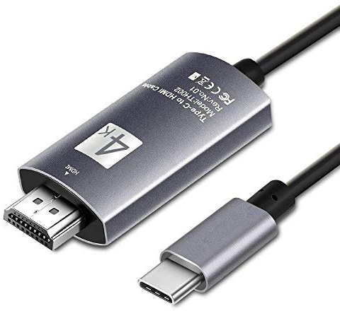 USB-C to HDMI Cable 4K USB 3.1 Type-C (Thunderbolt 3 Compatible) to HDMI Cable for Macbook/Macbook Pro, Samsung Galaxy S23 S22 S21 S20 S10 Note 8, Google Pixel/Pixel XL/ChromeBook Pixel, LG V30 3m