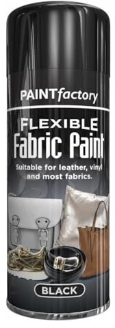 Flexible Fabric Paint Spray Black 200ml leather vinyl etc