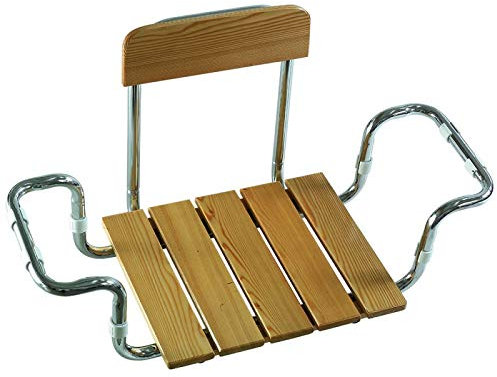 C.M. Sedile Vasca con Schienale Regolabile in Legno Massello Portata 120 kg.