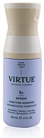 Virtue Clarifying Detox Shampoo with Charcoal Powder | Removes Build-Up & Excess Oil | Sulphate-Free | 120 ml