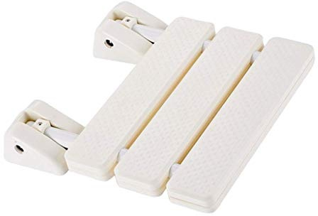 Tubayia Wandmontage Duschklappsitz Duschstuhl Duschsitz für ältere Menschen, Schwangere Frauen, Behinderte (Weiß)