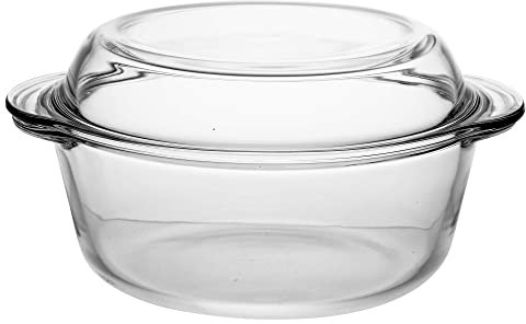 1.5 Litre Borcam Round Casserole Oven Dish with Glass Lid