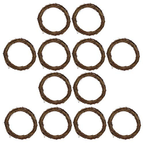 Holibanna Rattan Wreath Ring 10PCS DIY Florist Vine Branches Natural Grapevine Craft Rattan Wicker Hoop Garlands for Home 10PCS