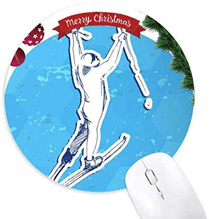 Wintersport Snowboard Watercolor Illustration Rund Rubber Maus Pad Weihnachtsbaum Mat