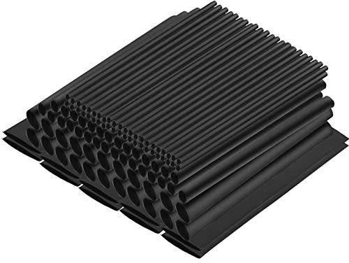 JatilEr Lot de 50 gaines thermorétractables pour isolation électrique, 5 tailles, noir