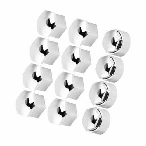 Headerbs 20 Stück Radschraubenkappen 17mm, Kappen Set Radmutter Felgenabdeckung, Mutter Autorad Auto Nabe Schraubenschutz Anti-Diebstahl-Abdeckkappe(Silber)