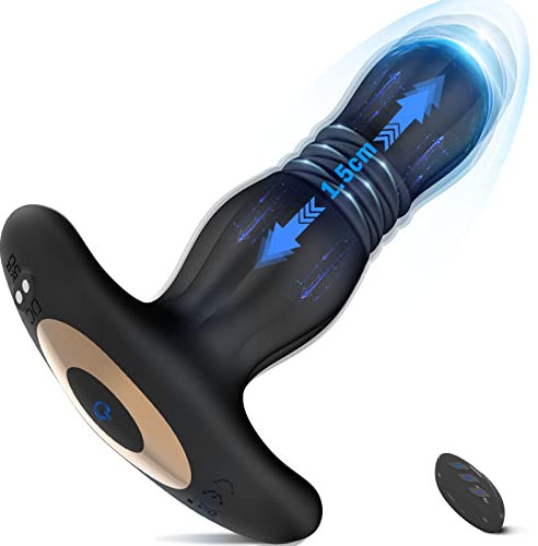 Anal Vibratoren mit Stoßfunktion Analvibrator mit 7 Vibrationsmodi 7 Schubmodi mit Fernbedienung Analplug Buttplug Anal Butt Plug Prostata Stimulator Sextoy Sexspielzeug für Männer Frauen Paare