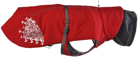 iEnergy™ JUD Hundemantel Hunde Winterjacke windabweisender, ultraleichter und reflektierender Hundemantel für trockene, sichere Gassigänge, Wandern (Rot, Mittel)