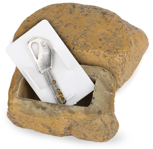 Livebe Hide a Spare Key Fake Rock,Cash Hider,Decoration Safe Holder,Hide A House Spare Key Lock Box (Yellow)