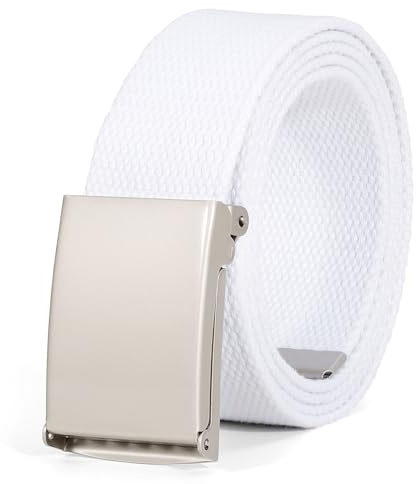 JasGood Unisesx Webgürtel Herren Damen Leinwand Arbeitsgürtel Frei Verstellbarer Flip-Top Webgürtel Schwarze Militärschnalle für Geschäft Sport Lässig