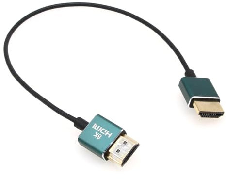 Eonvic Cavo coassiale 2.1 8K HDMI a HDMI ad alta velocità per Atomos Ninja V, Sony a7siii, Portkeys BM5 Monitor HDMI cavo 2,5 mm ultra fine morbido ad alta velocità 48 Gbps tipo A-A (blu)