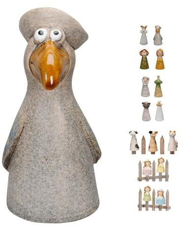 NETPROSHOP Zaunhocker Zaunfigur Viele Tiere und Figuren Steinzeug Höhe ca. 16-18 cm, Auswahl:Möwe