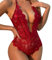 MIZSPISE Sexy Lingerie Lace Bodysuit Women Sheer Shapewear One Piece Teddy Underwear Naughty Backless Babydoll Transparent Corset Jumpsuit Ladies Nightwear White Black Red Blue (deep red)