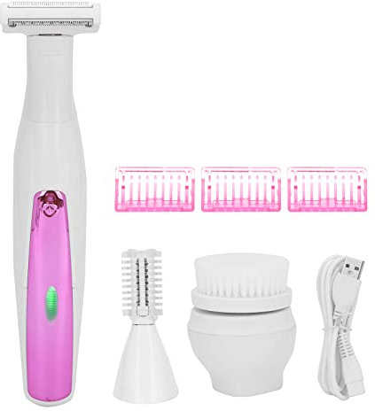 3-in-1-Haarentferner Für Damen, Elektrischer Haarschneider Für Bikini, Achselhöhlen, Gesichtsreinigungsbürste Für Frauen, Wiederaufladbar, Nass- Und Trockenanwendung