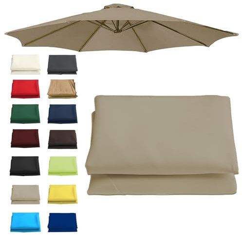 Abdeckung Gartenschirm Stoff Ersetzen Ersatz Bezug, Regenschirm Baldachin Sonnenschutz Abdeckung Ersatzabdeckung, 200 cm/2,7 M/300 cm + 6 Oder 8 Rippen(Color:Top Color,Size:8 ribs-3m(9.8ft))
