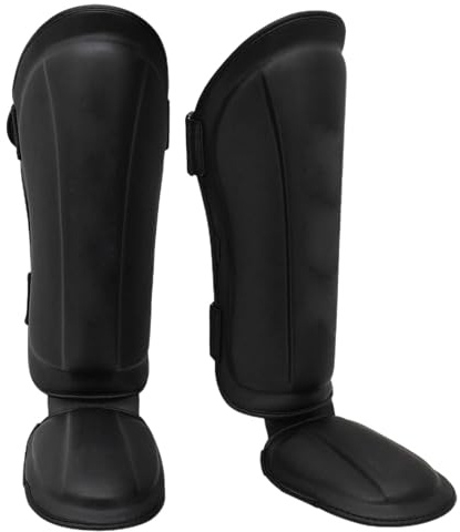 Baoblaze Schienbeinschoner für Muay Thai Kickboxen, Bein- und Spannschutz, vielseitiger Schienbeinschutz, Beinschoner zum Kicken, Sparring, Kampfsport, Schwarz S 37cmx17cm