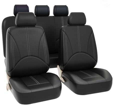 ZNQRY 9 Stück Universal Auto Schonbezüge für Ford Fiesta MK7 Hatchback 2008-2017 Komplettset Autositzbezüge Sitzschoner Vordersitze Rücksitze Auto Sitzbezug Zubehör,Black