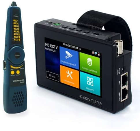 4 pollici Monitor Coassiale CCTV Tester H.265 4K Telecamera IP Tester CCTV CVBS 8MP TVI CVI AHD Tester Analogico Monitor Tester Telecamera POE/WIFI/HDMI Uscita/RJ45 TDR-Polso Portatile