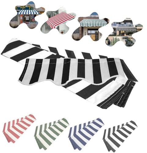 Telo di ricambio per tenda parasole da esterno, tessuto in poliestere a righe verdi per cortili, verande, 3,5 x 2 m