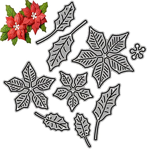 Zghhc Metall-stanzformen, Weihnachtsstern-Blumen-stanzformen, DIY-prägeschablone, Vorlage Für Kartenherstellung, Foto, Dekoratives Scrapbooking