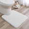 Non Slip Toilet Mat Threefold Lifespan Pedestal Mat for Toilet Super Soft Absorbent Bathroom Toilet Rug Fluffy High Resilience Bath Rug Carpet, Resist Sinking Flattening - 50 x 60cm U Shape (White)