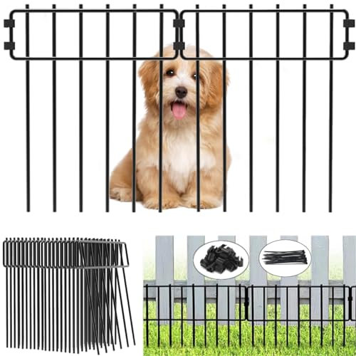 Clôture de jardin décorative, 10pk x 42cm (h) x 33cm (l) clôture extérieure en métal, clôtures de pour chien panneau de bordure de jardin antirouille pour parterre de fleurs, Cour