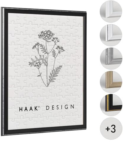 Haak Puzzlerahmen Kailey Schwarz Silberglanz Antik 75,5 X 98,5 cm (ca. 2000 Teile) Barockrahmen Bilderrahmen Rahmen für Puzzle