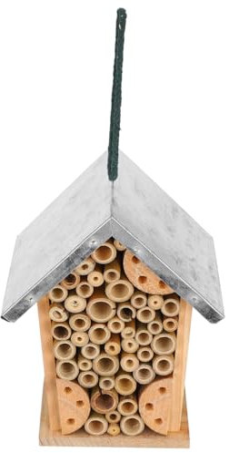 Milisten Insektenhotel Aus Holz Für Garten Wasserdichtes Schmetterlingshaus Dach Idealer Lebensraum Für Bienen Und Marienkäfer Einfach Aufzuhängen Natürliche Dekoration Für Terrasse
