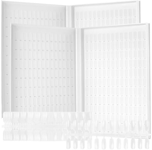 FUNSUEI 2 pezzi 308 colori smalto espositore libro, con 720 punte per unghie, espositore per nail art fai da te, bianco, 38 x 25 x 2,5 cm