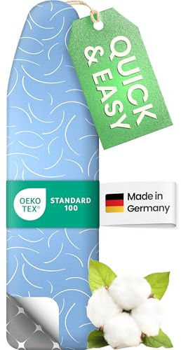 SimplySmooth Premium Ironing Board Cover 140x40 | OEKO-TEX 100 | Made in Germany | Fits 130–140x38–45 cm boards | Steam Station Compatible | Size XL