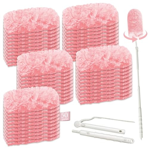 50 Stück Staubmagnet Nachfüllpack - Staubwischer mit Teleskopgriff Duster Staubtücher Staubwedel für Tücher Staubtücher Reinigungsstaub Staubtuch Nachfüllung Starterset für Tierhaare Staub Schmutz