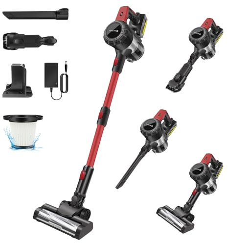 Banas Cordless Vacuum Cleaner 6 in 1, 15000PA Powerful & Lightweight Stick Cleaner with LED Light, Self-Standing, Handheld Rechargeable Vacuum for Carpet, Hard Floor, Car, Pet Hair