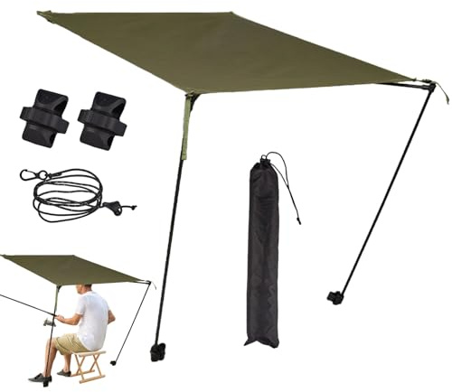 Besreey Tetto pieghevole anti-UV per sedia | Tetto pieghevole anti-UV per sedia da campeggio,Ombrellone portatile Lounge solare per adulti, viaggi, spiaggia, giardino, escursionismo